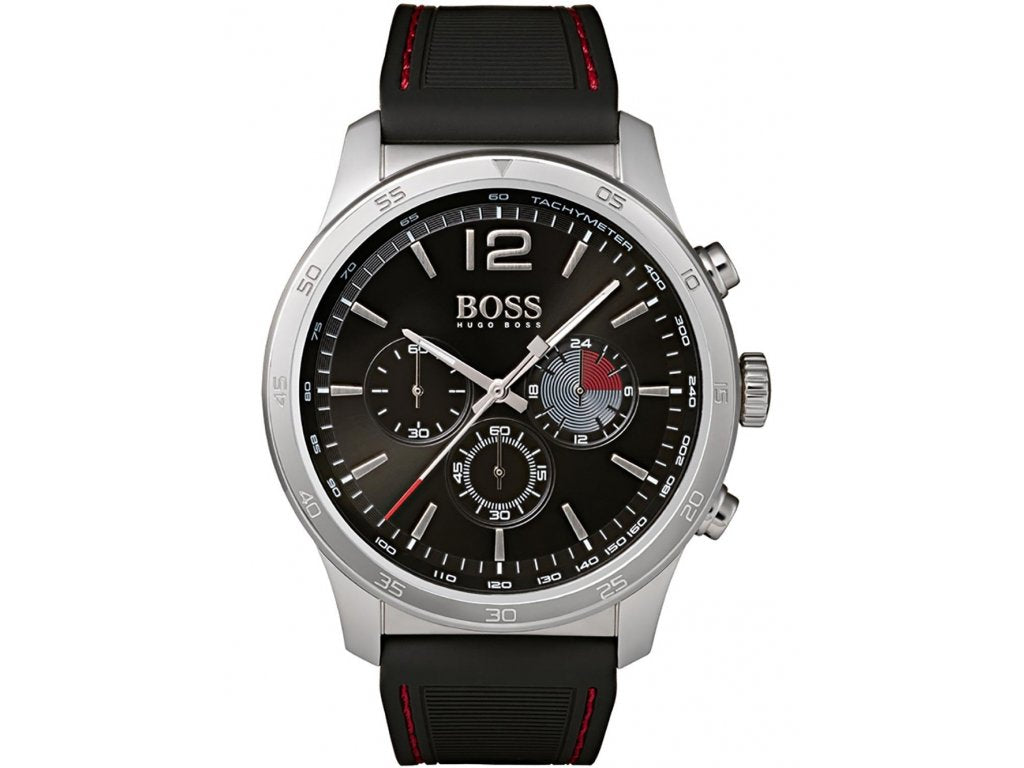 Buy Hugo Boss Chronograph Quartz Silicone Strap Black Dial 44mm Watch for Men - 1513525 in Pakistan