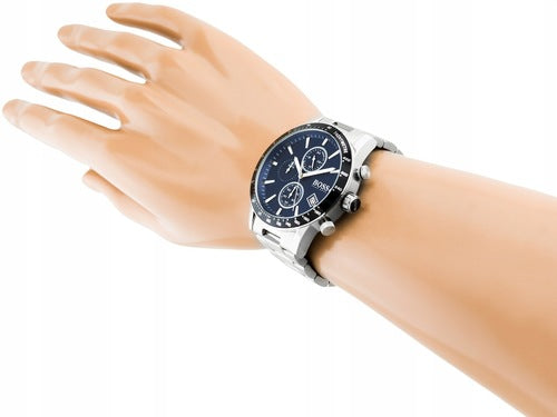 Buy Hugo Boss Mens Chronograph Quartz Rafale Silver Stainless Steel Blue Dial 43mm Watch - 1513510 in Pakistan