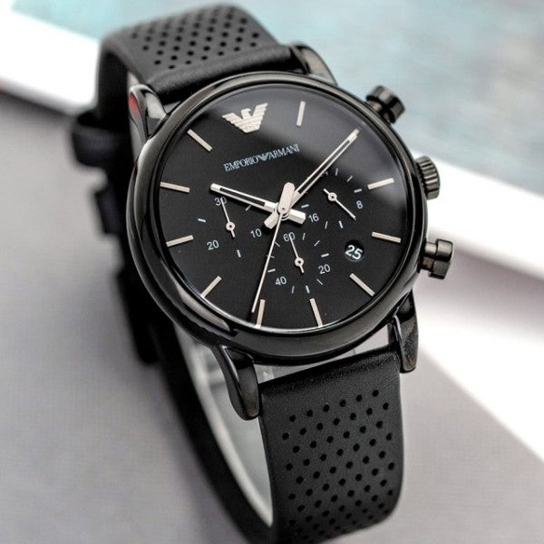 Buy Emporio Armani Quartz Black Leather Strap Black Dial 41mm Watch for Men - Ar1737 in Pakistan