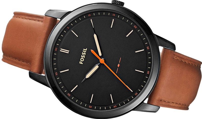 Buy Men's Quartz Brown Leather Strap Black Dial 44Mm Watch in Pakistan