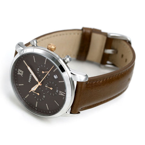 Buy Fossil Men's Chronograph Quartz Brown Leather Strap Grey Dial 44mm Watch FS5408 in Pakistan