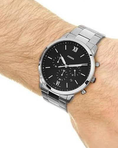 Buy Men's Chronograph Quartz Neutra Silver Stainless Steel Black Dial 44Mm Watch in Pakistan