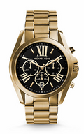 Buy Michael Kors Womens Chronograph Quartz Bradshaw Gold Stainless Steel Black Dial 43mm Watch - Mk5739 in Pakistan