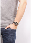 Buy Men's Quartz Analog Grey Dial Black Leather Strap Watch in Pakistan