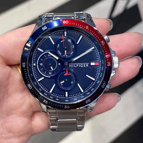 Buy Tommy Hilfiger Mens Quartz Stainless Steel Blue Dial 46mm Watch - 1791718 in Pakistan