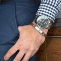 Buy Hugo Boss Mens Chronograph Champion Silver Stainless Steel Black Dial 44mm Watch - 1513819 in Pakistan
