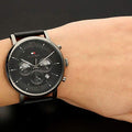 Buy Tommy Hilfiger Mens Quartz Leather Strap Black Dial 44mm Watch - 1710395 in Pakistan