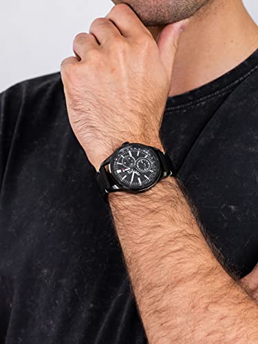 Buy Tommy Hilfiger Quartz Leather Strap Black Dial 44mm Watch for Men - 1791638 in Pakistan