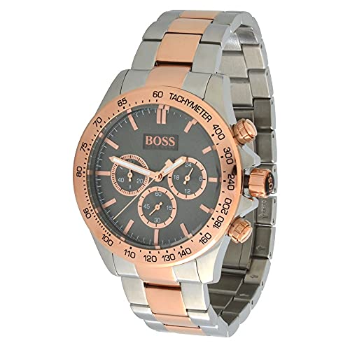 Buy Hugo Boss Mens Ikon Two-tone Rose Gold Silver Strap Grey Dial Watch - 1513339 in Pakistan