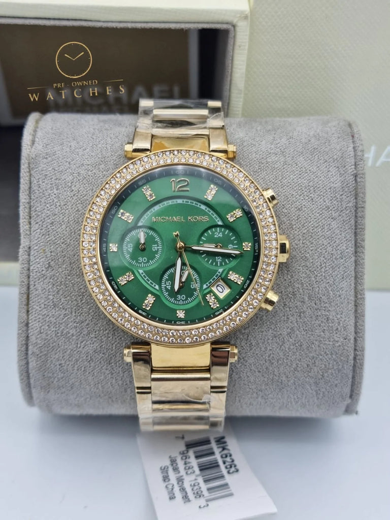 Buy Michael Kors Womens Quartz Chronograph Parker Gold Stainless Steel Green Dial 38mm Watch - Mk6263 in Pakistan