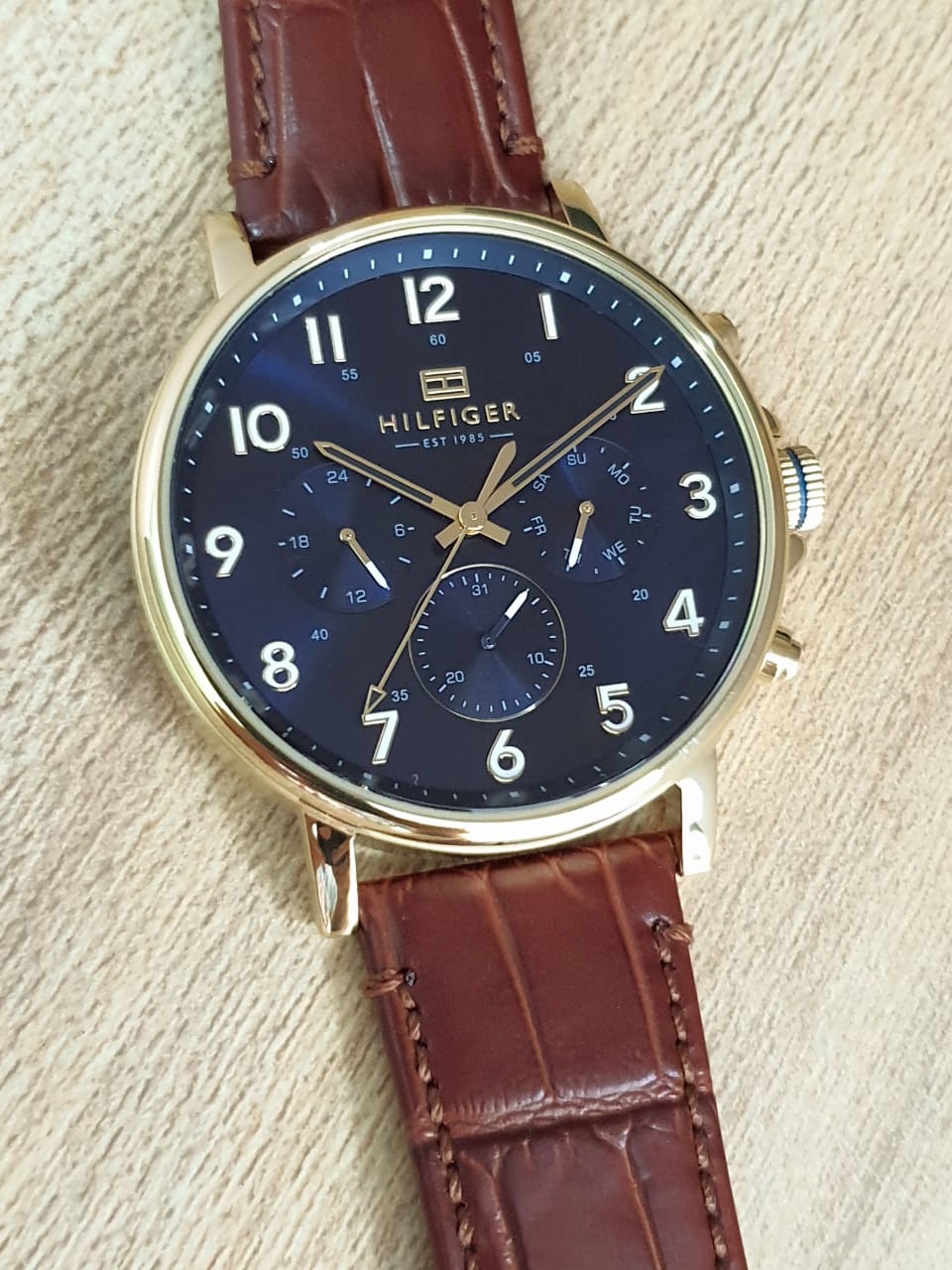 Buy Tommy Hilfiger Mens Quartz Blue Dial Leather Strap 46mm Watch - 1710380 in Pakistan