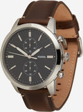 Buy Men's Chronograph Quartz Townsman Brown Leather Strap Black Dial 44Mm Watch in Pakistan
