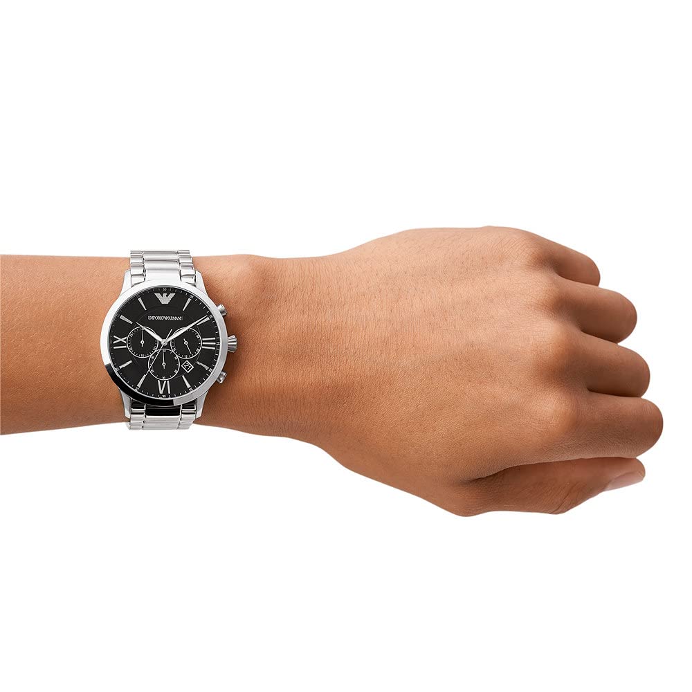 Buy Emporio Armani Men's Chronograph Stainless Steel Black Dial 44mm Watch AR11208 in Pakistan
