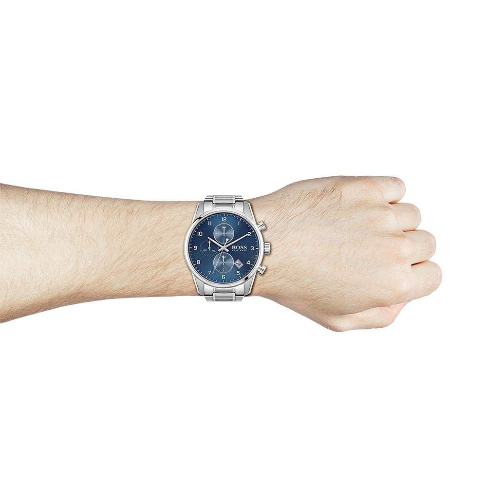 Buy Hugo Boss Mens Quartz Skymaster Chrono Stainless Steel Blue Dial 44mm Watch - 1513784 in Pakistan