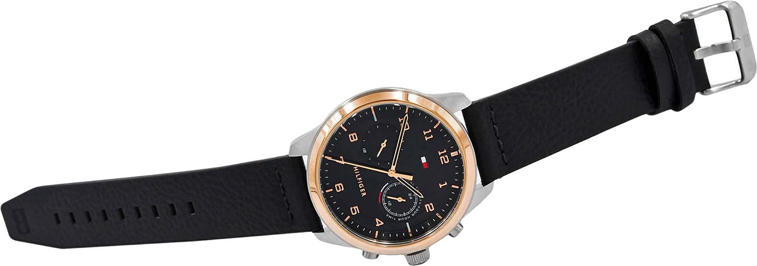 Buy Tommy Hilfiger Quartz Leather Strap Black Dial 44mm Watch for Men - 1791786 in Pakistan
