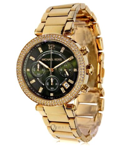 Buy Michael Kors Womens Quartz Chronograph Parker Gold Stainless Steel Green Dial 38mm Watch - Mk6263 in Pakistan