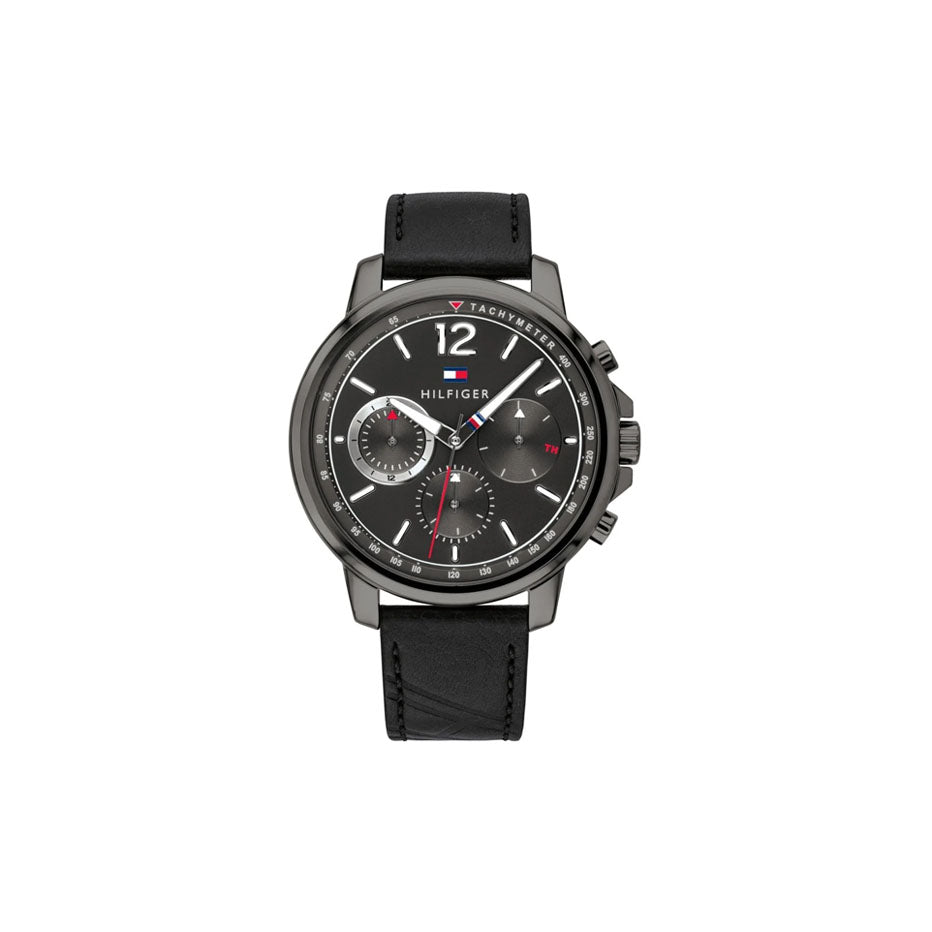 Buy Tommy Hilfiger Quartz Black Leather Strap Grey Dial 46mm Watch for Men - 1791533 in Pakistan