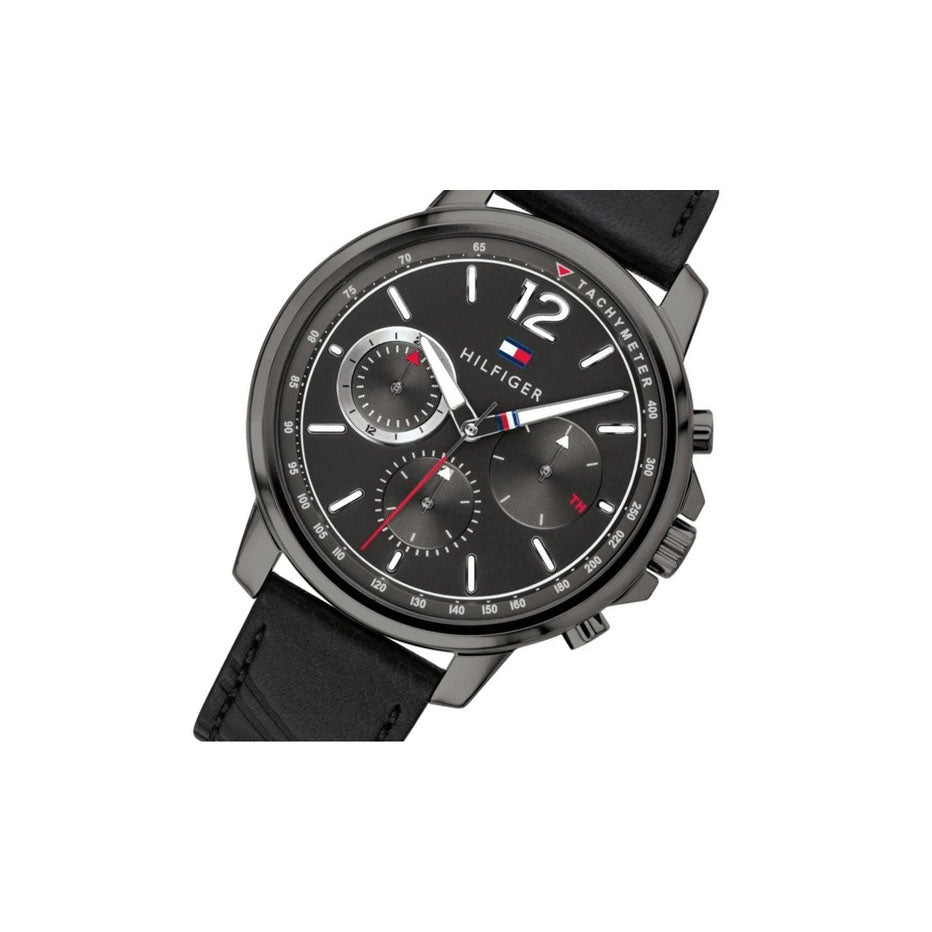Buy Tommy Hilfiger Quartz Black Leather Strap Grey Dial 46mm Watch for Men - 1791533 in Pakistan