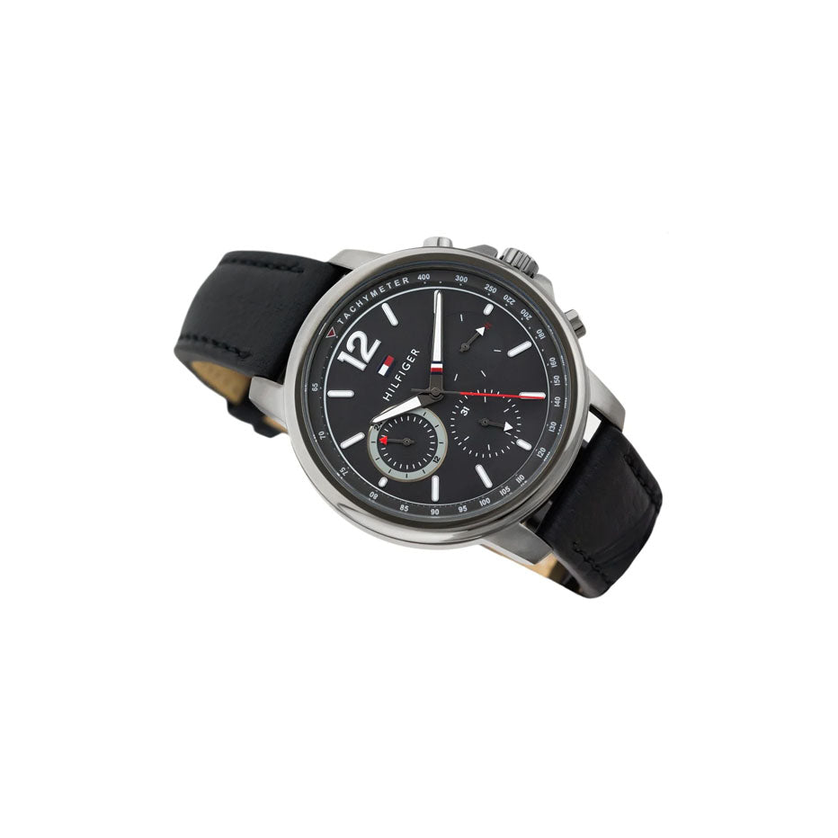 Buy Tommy Hilfiger Quartz Black Leather Strap Grey Dial 46mm Watch for Men - 1791533 in Pakistan