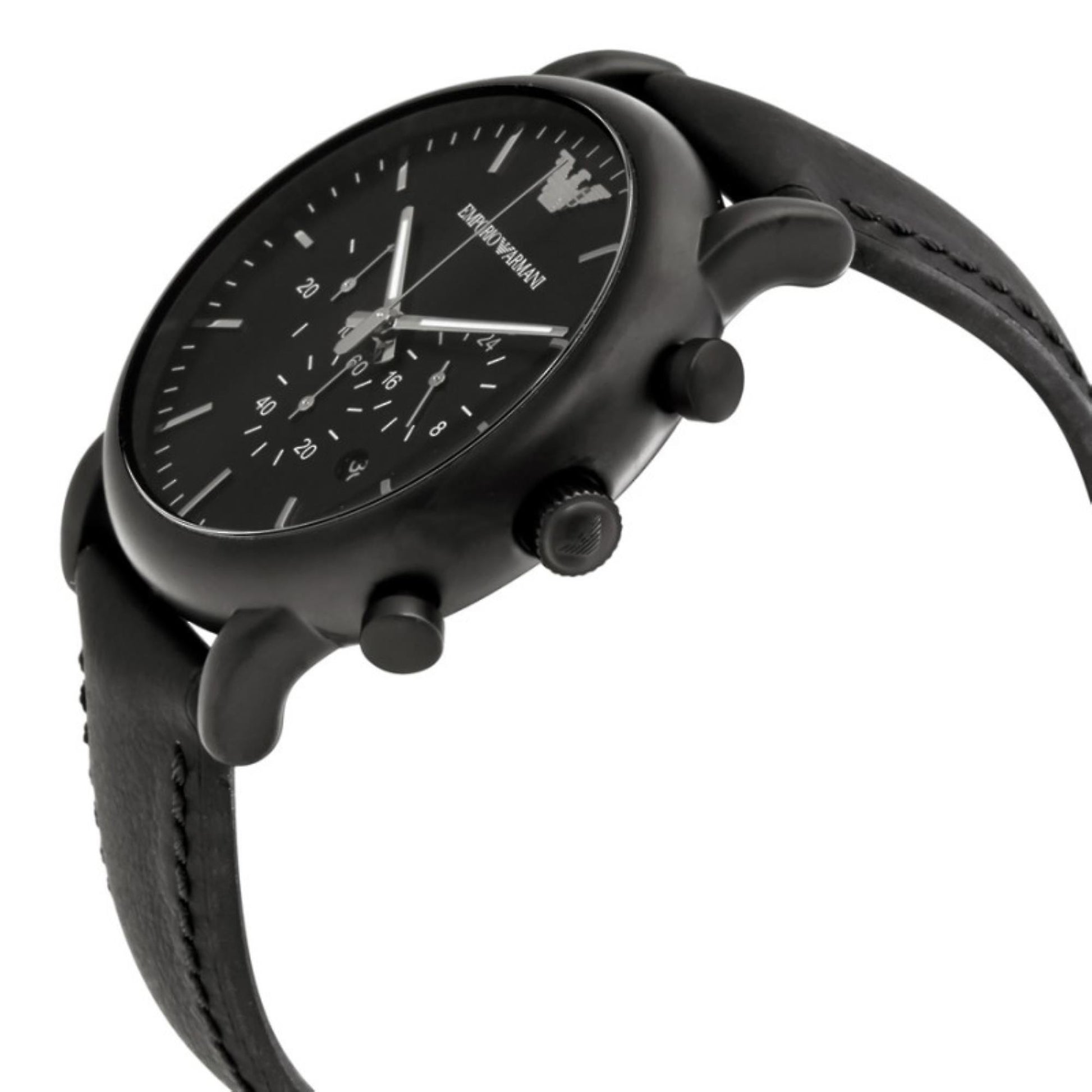 Buy Emporio Armani Chronograph Quartz Leather Strap Black Dial 46mm Watch for Men - Ar1970 in Pakistan
