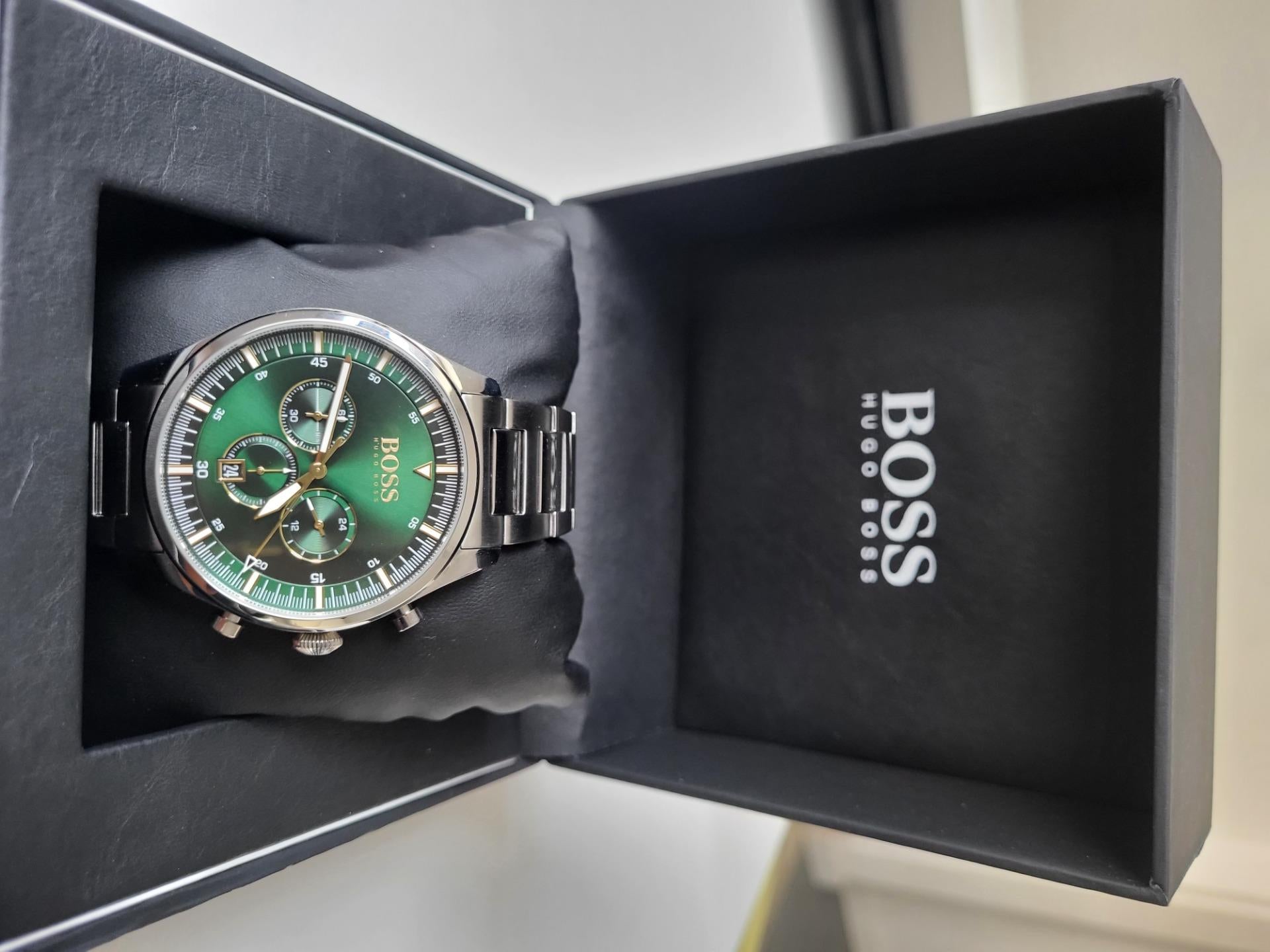 Buy Hugo Boss Mens Quartz Pioneer Stainless Steel Green Dial 44mm Watch - 1513868 in Pakistan