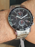 Buy Hugo Boss Mens Chronograph Quartz Rafale Stainless Steel Black Dial 44mm Watch - 1513509 in Pakistan