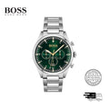Buy Hugo Boss Mens Quartz Pioneer Stainless Steel Green Dial 44mm Watch - 1513868 in Pakistan