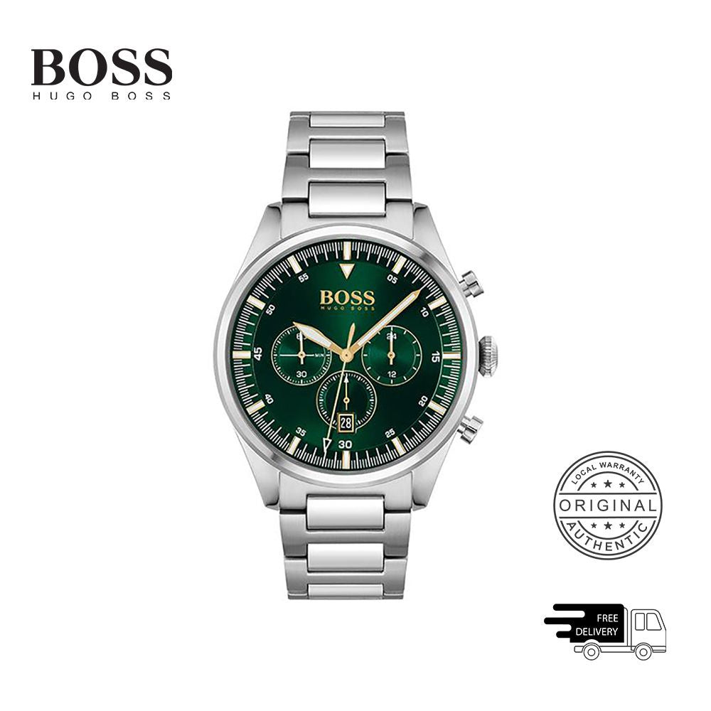 Buy Hugo Boss Mens Quartz Pioneer Stainless Steel Green Dial 44mm Watch - 1513868 in Pakistan