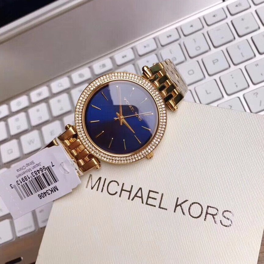 Buy Michael Kors Womens Quartz Darci Gold Stainless Steel Blue Dial 39mm Watch - Mk3406 in Pakistan