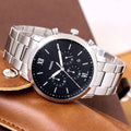 Buy Men's Chronograph Quartz Neutra Silver Stainless Steel Black Dial 44Mm Watch in Pakistan