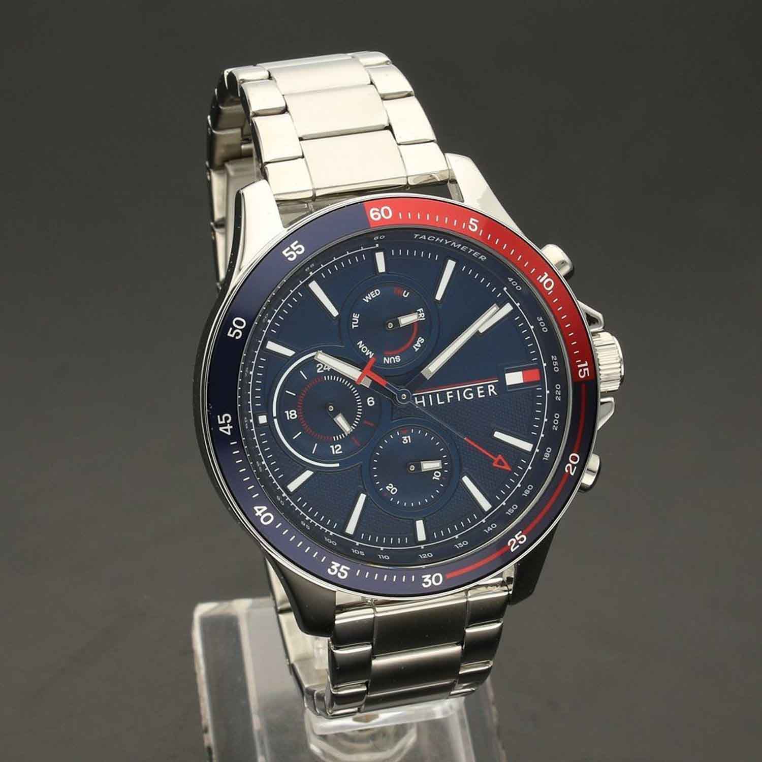 Buy Tommy Hilfiger Mens Quartz Stainless Steel Blue Dial 46mm Watch - 1791718 in Pakistan
