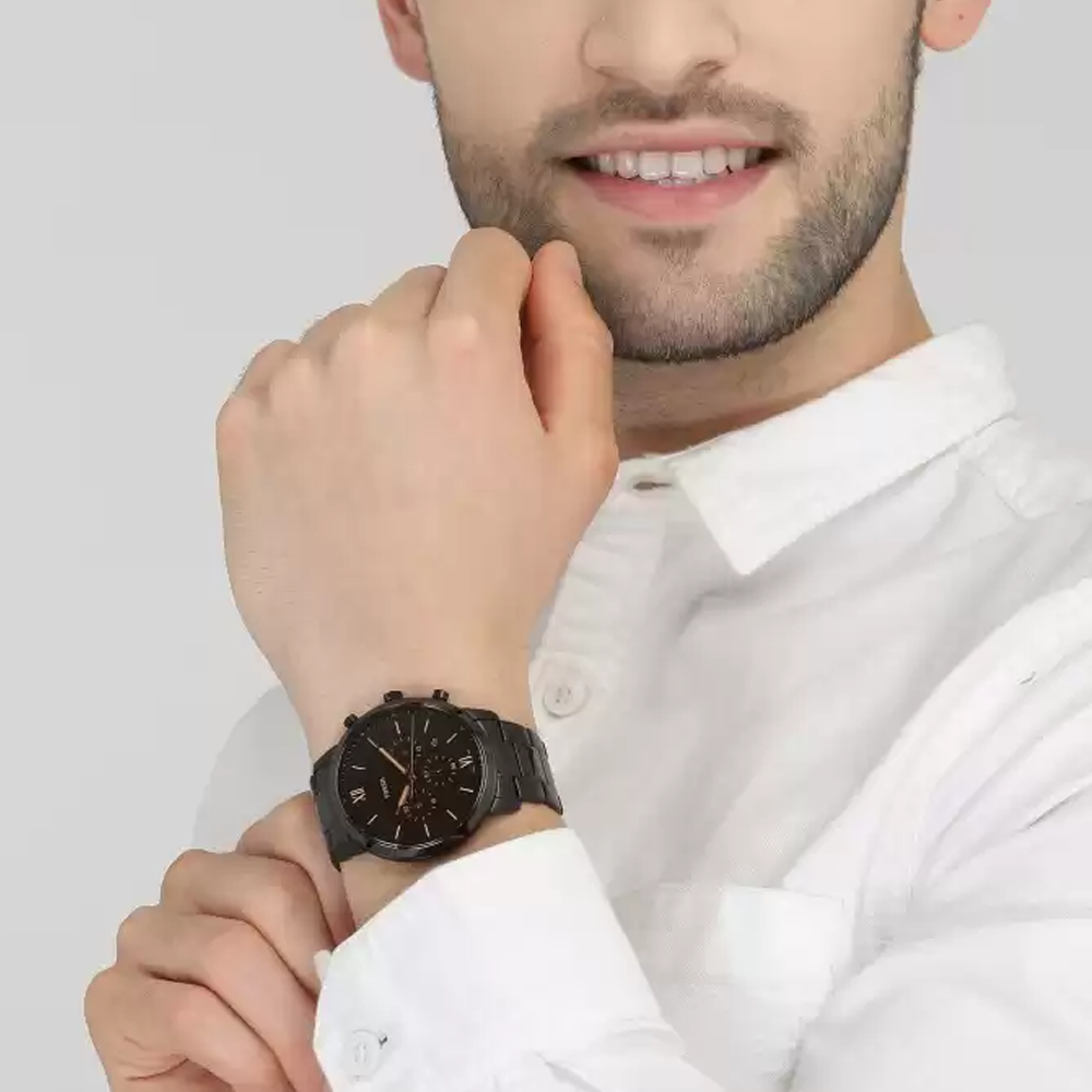 Buy Men's Chronograph Quartz Neutra Black Stainless Steel Black Dial 44Mm Watch in Pakistan