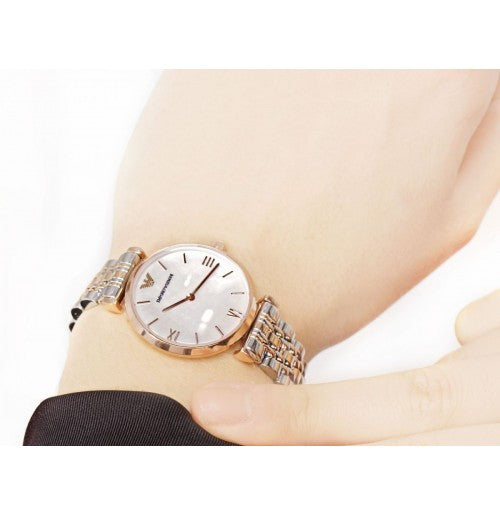 Buy Emporio Armani Men’s Quartz Two Tone Stainless Steel Silver Dial 40mm Watch - AR1677 in Pakistan