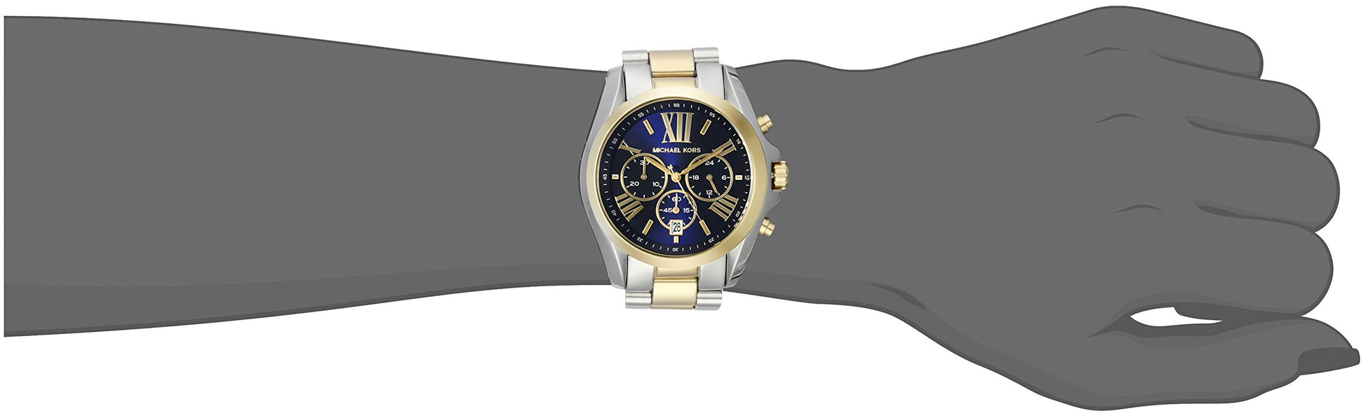 Buy Michael Kors Womens Chronograph Quartz Bradshaw Two Tone Stainless Steel Blue Dial 43mm Watch - Mk5976 in Pakistan