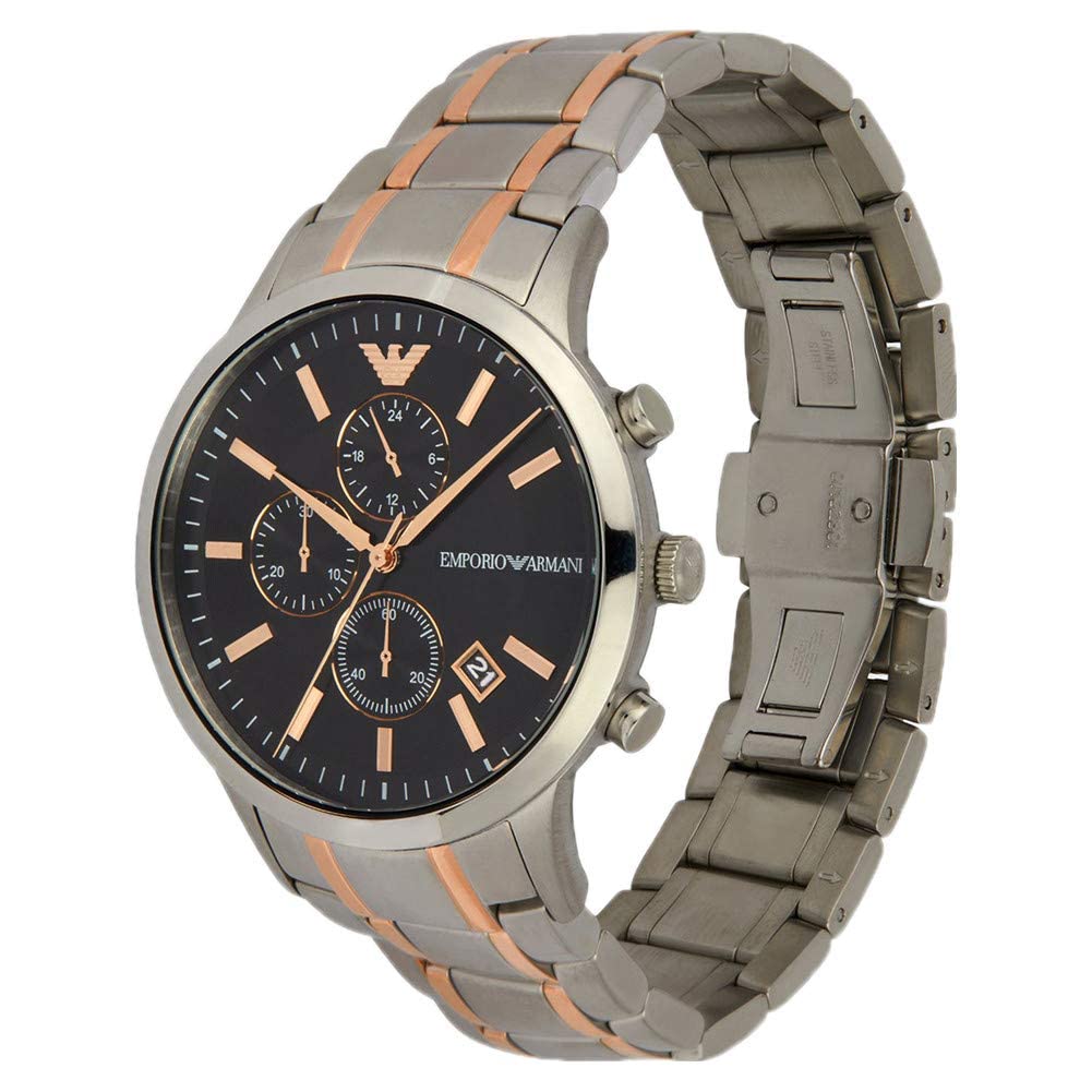 Buy Emporio Armani Men’s Analogue Quartz Stainless Steel Black Dial 43mm Watch - AR11165 in Pakistan