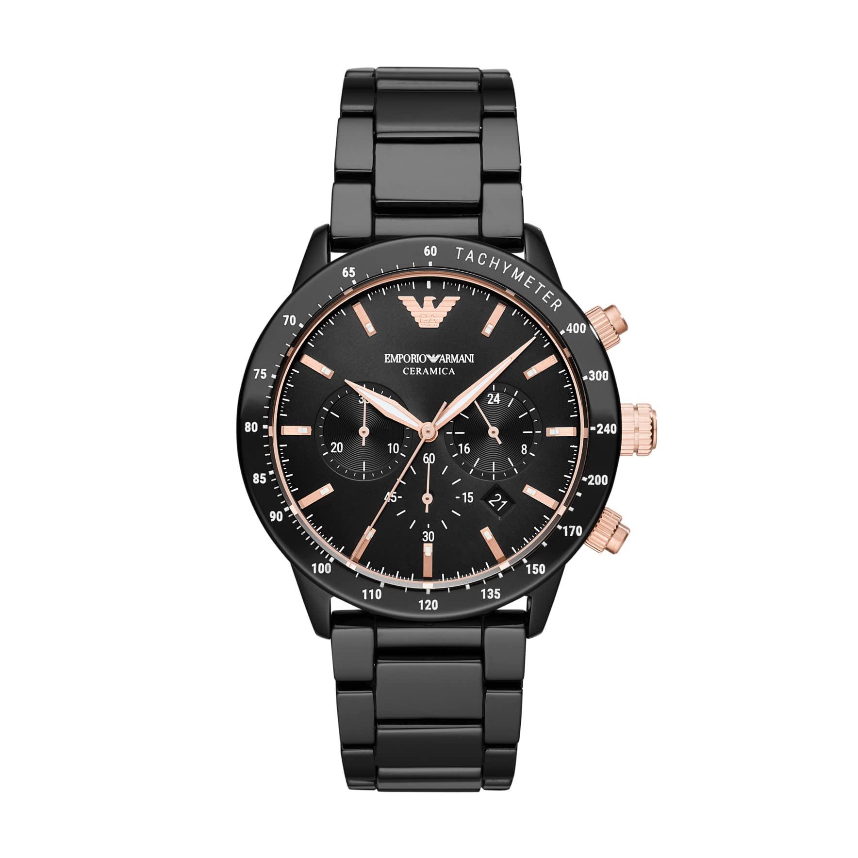 Buy Emporio Armani Men's Quartz Black Ceramic Black Dial 43mm Watch AR70002 in Pakistan