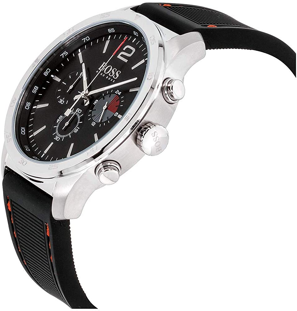 Buy Hugo Boss Chronograph Quartz Silicone Strap Black Dial 44mm Watch for Men - 1513525 in Pakistan