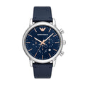 Buy Emporio Armani Men's Chronograph Leather Strap Blue Dial 46mm Watch - AR11451 in Pakistan
