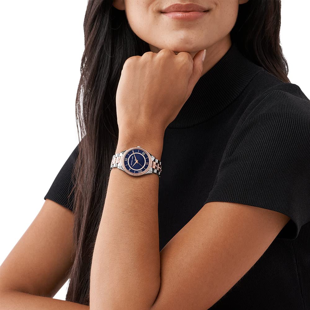Buy Michael Kors Womens Quartz Lauryn Two Tone Stainless Steel Blue Dial 33mm Watch - Mk3929 in Pakistan