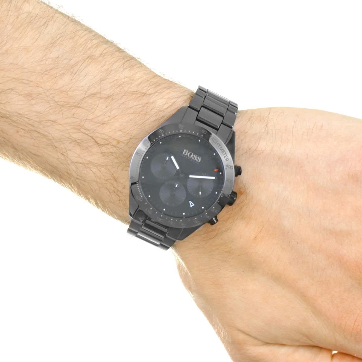 Buy Hugo Boss Mens Chronograph Quartz Talent Black Stainless Steel Black Dial 42mm Watch - 1513581 in Pakistan
