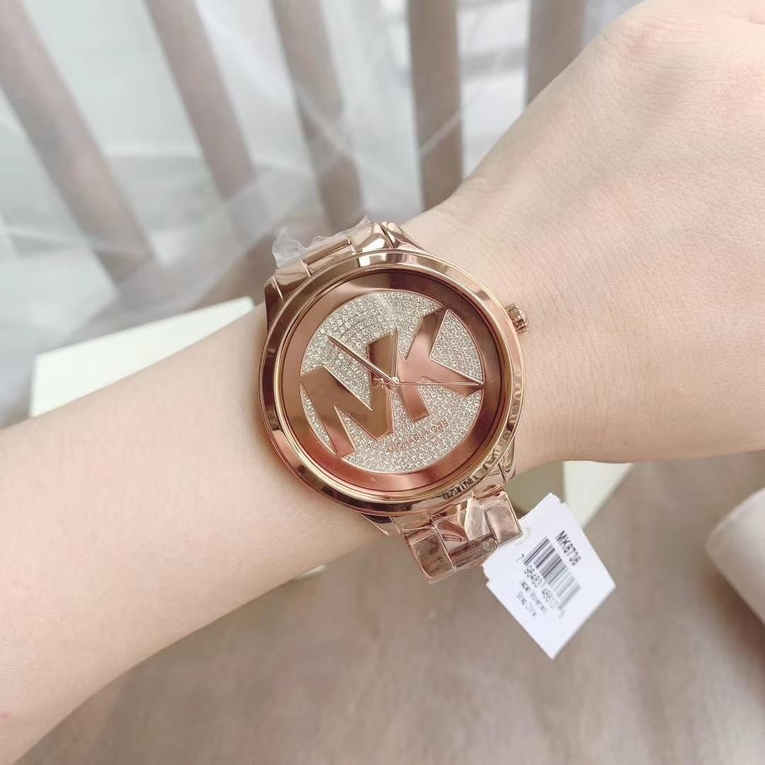 Buy Michael Kors Womens Quartz Runway Stainless Steel Rose Gold Dial 44mm Watch - Mk6736 in Pakistan