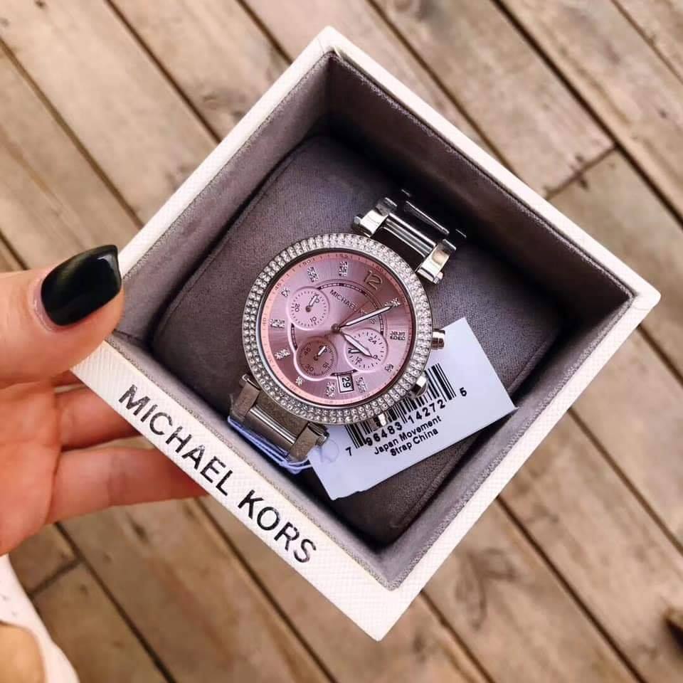 Buy Michael Kors Womens Quartz Parker Silver Stainless Steel Pink Dial 39mm Watch - Mk6105 in Pakistan