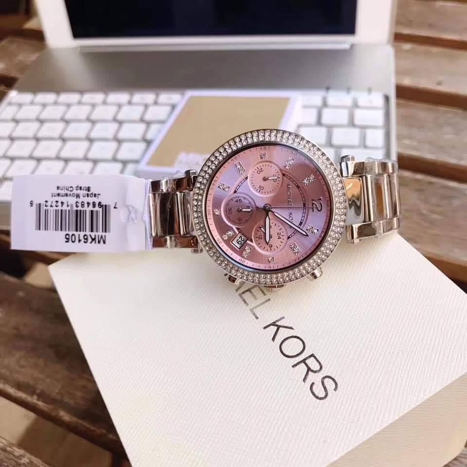 Buy Michael Kors Womens Quartz Parker Silver Stainless Steel Pink Dial 39mm Watch - Mk6105 in Pakistan