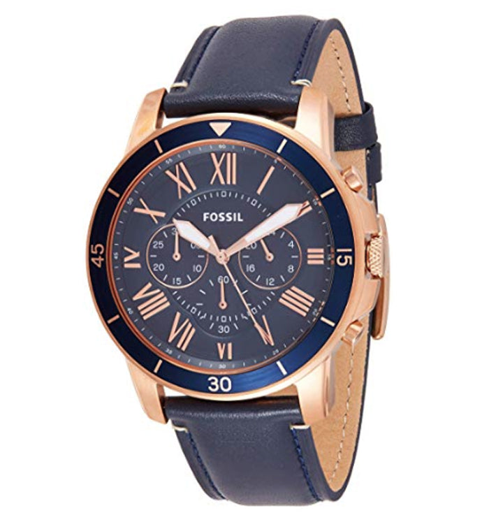Buy Fossil Men's Chronograph Quartz Blue Leather Strap Blue Dial 43mm Watch FS5237 in Pakistan