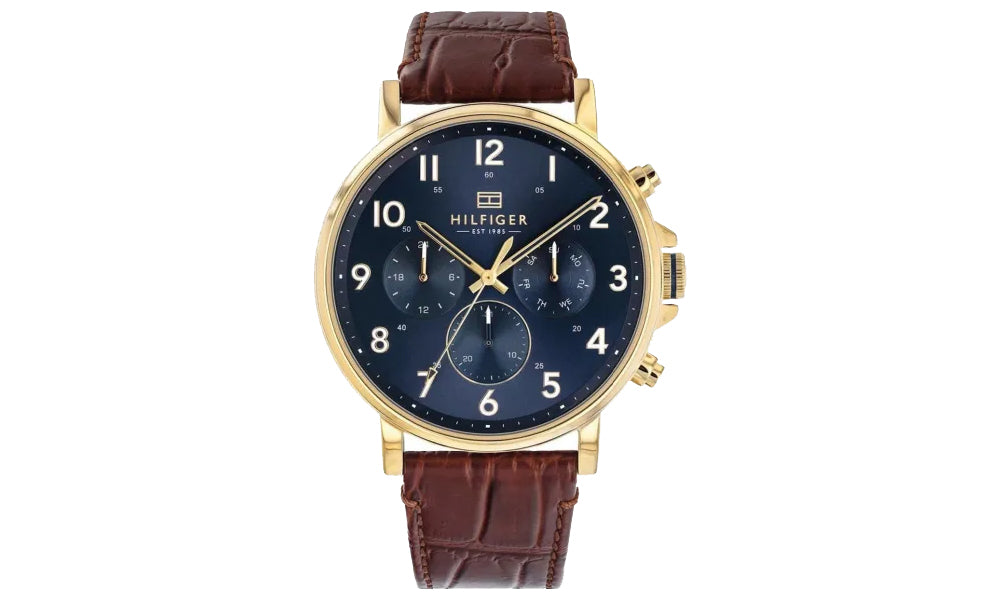 Buy Tommy Hilfiger Mens Quartz Blue Dial Leather Strap 46mm Watch - 1710380 in Pakistan