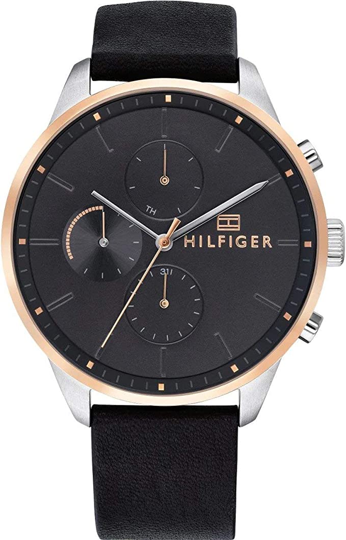 Buy Tommy Hilfiger Quartz Leather Strap Grey Dial 44mm Watch for Men - 1791488 in Pakistan