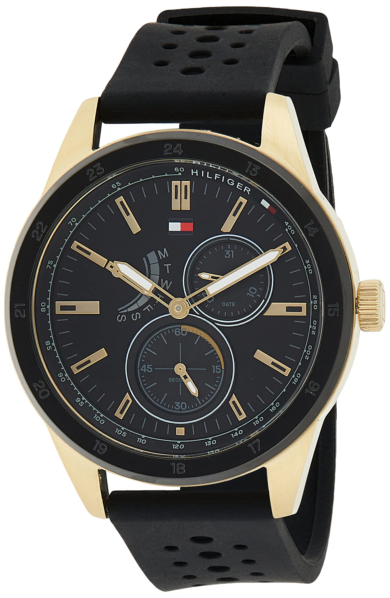 Buy Tommy Hilfiger Quartz Black Silicone Strap Black Dial 44mm Watch for Men - 1791636 in Pakistan