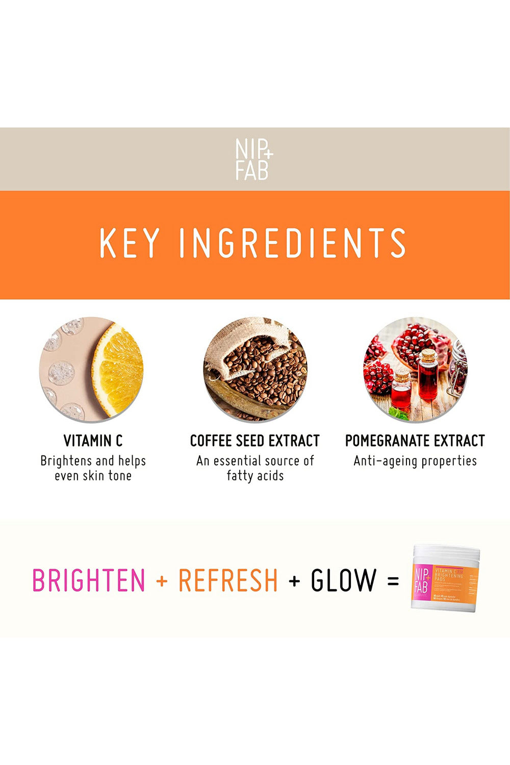 Buy Nip Fab Vitamin C Brightening Pads - 60 Pads in Pakistan