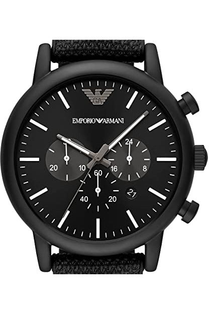 Buy Emporio Armani Men's Quartz Black Leather Strap Black Dial 46mm Watch AR11450 in Pakistan