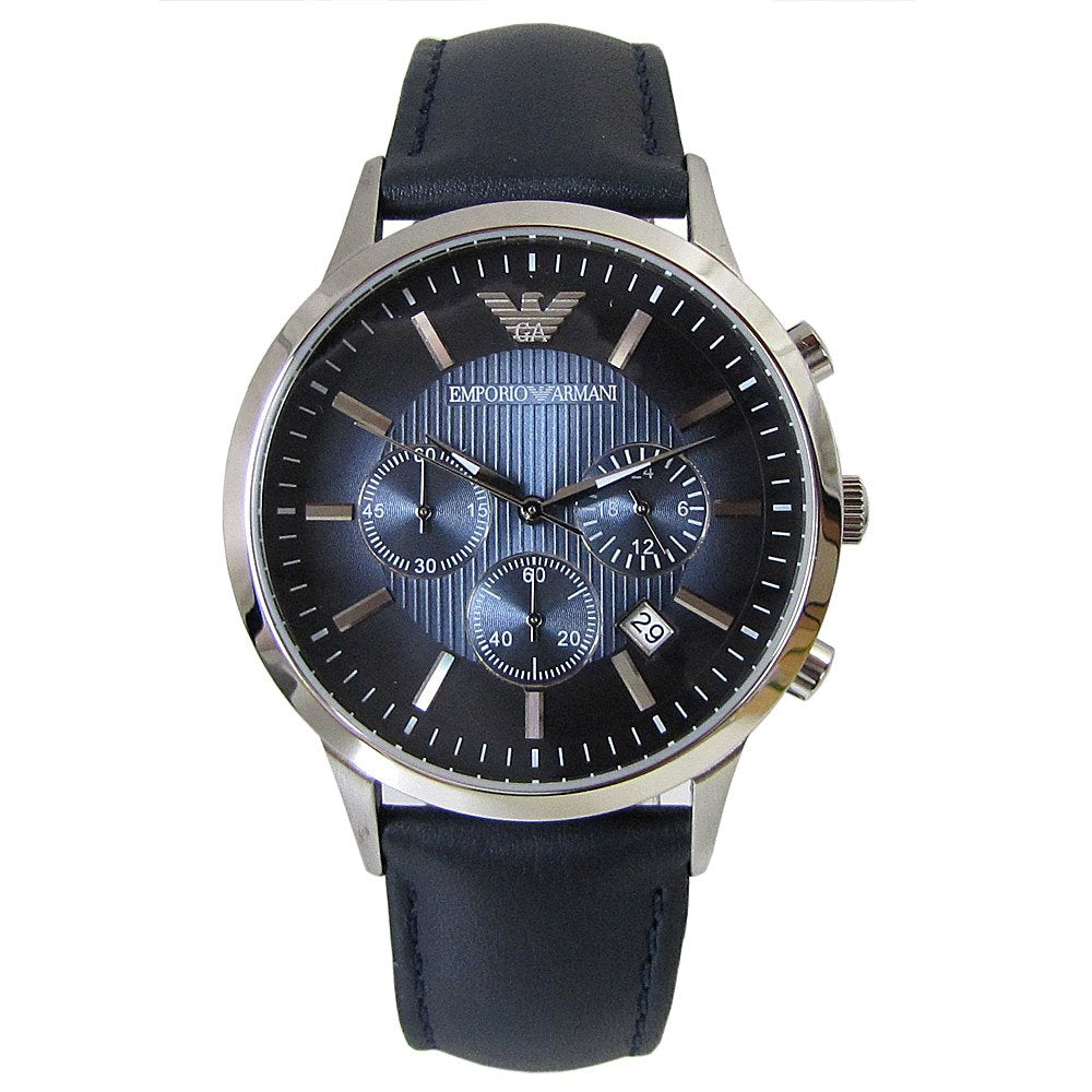 Buy Emporio Armani Men’s Quartz Leather Strap Blue Dial 43mm Watch - AR2473 in Pakistan